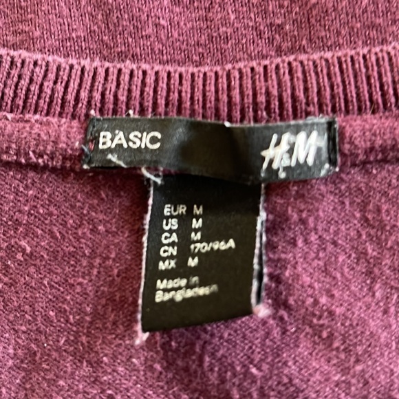 ✨HP✨ H&M Basic V-neck Sweater - Burgundy - Picture 4 of 4